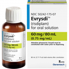 Рисдиплам Эврисди :: Risdiplam Evrysdi пор. для приг. р-ра для ор. прим. 60мг/80мл 0,75мг/мл